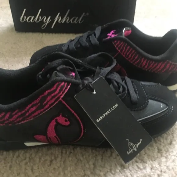 Baby Phat Girls Black Pink Casual Sneakers Shoes Choose Your Size