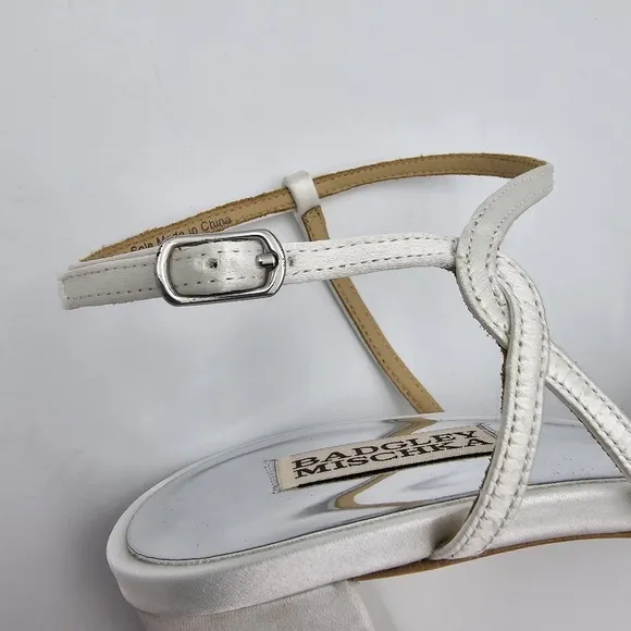 Badgley Mischka Blaine Embellished Block Heel Sandals, Soft White, Women's 9