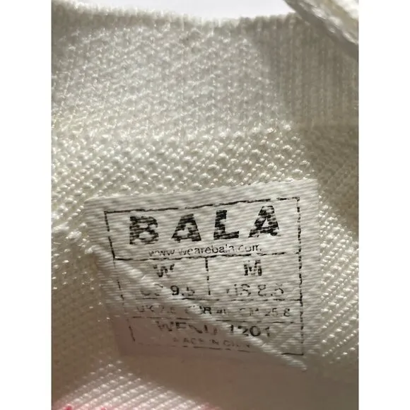 Bala Twelves FLOW all white Healthcare Athletic Shoes Men 8.5 Women 9.5