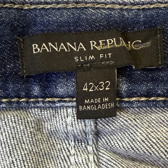 Banana Republic Jeans Mens Size 42x32 Blue Slim Fit Med Wash Denim