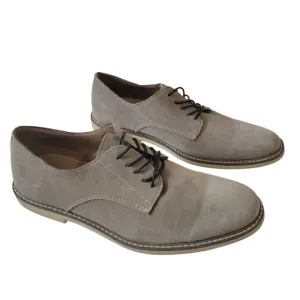 BANANA REPUBLIC Suede Oxford Men's Sz 12 Gray Lace-Up Business Casual Minimalist