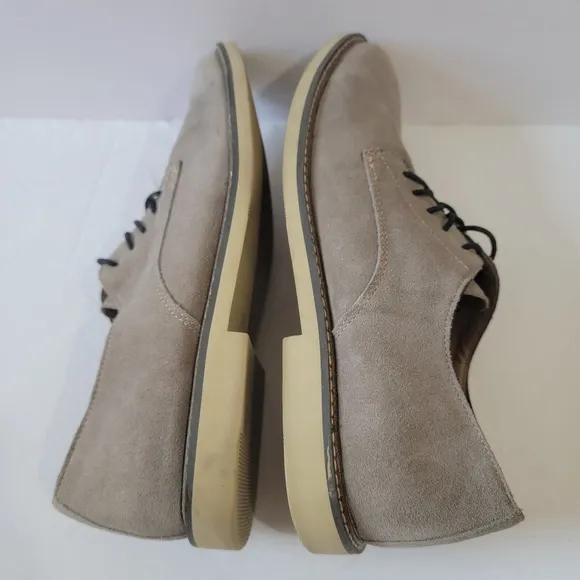 BANANA REPUBLIC Suede Oxford Men's Sz 12 Gray Lace-Up Business Casual Minimalist