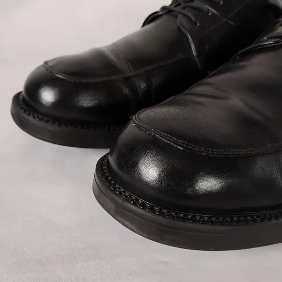 Bass Men's Size 12M Black Leather Oxfords Comfortable Dressy Lace Up Work Shoes