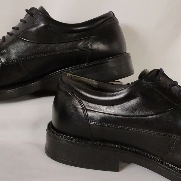 Bass Men's Size 12M Black Leather Oxfords Comfortable Dressy Lace Up Work Shoes