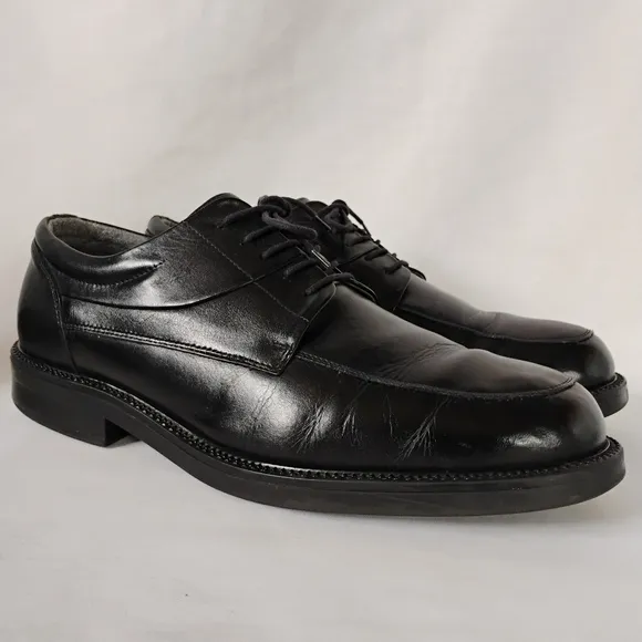 Bass Men's Size 12M Black Leather Oxfords Comfortable Dressy Lace Up Work Shoes