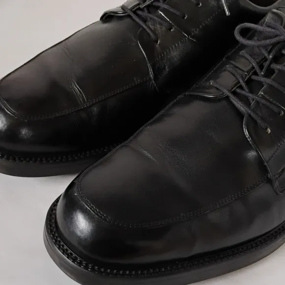 Bass Men's Size 12M Black Leather Oxfords Comfortable Dressy Lace Up Work Shoes