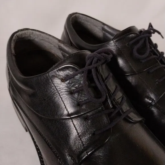 Bass Men's Size 12M Black Leather Oxfords Comfortable Dressy Lace Up Work Shoes
