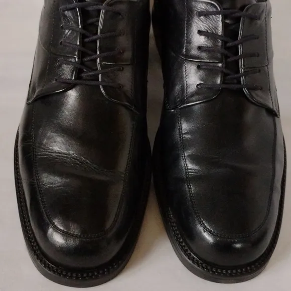 Bass Men's Size 12M Black Leather Oxfords Comfortable Dressy Lace Up Work Shoes