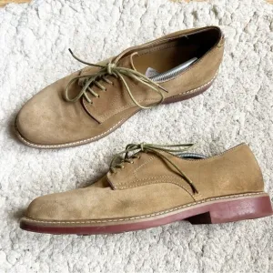 Bass: Men's Tan Suede Lace Up Brockton Oxfords Size 13
