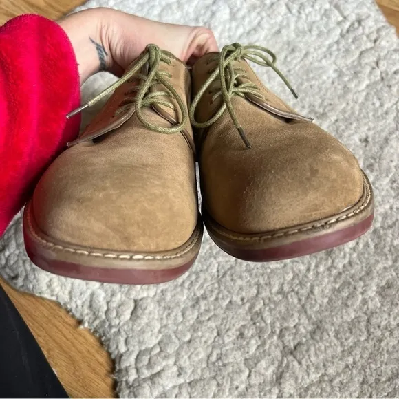 Bass: Men's Tan Suede Lace Up Brockton Oxfords Size 13