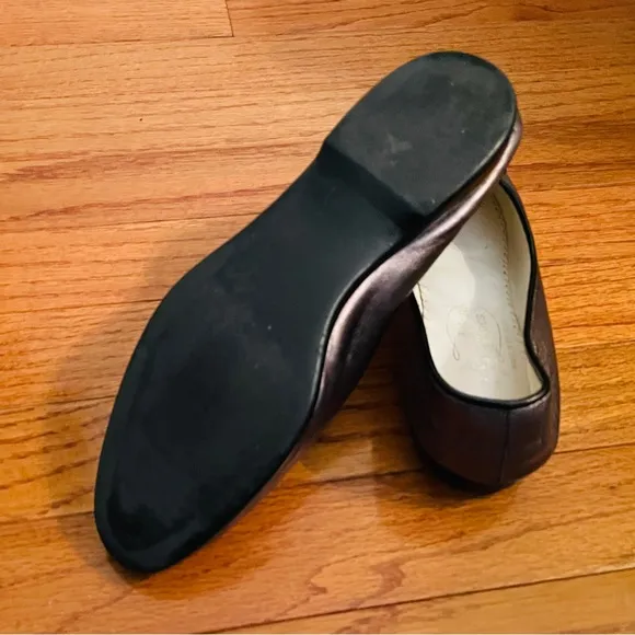 Belgian Shoes Silver Metallic Loafer Size 6.5 A