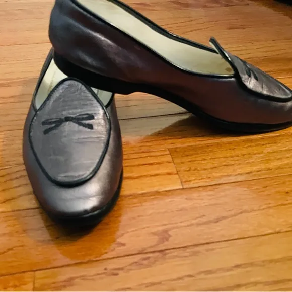 Belgian Shoes Silver Metallic Loafer Size 6.5 A
