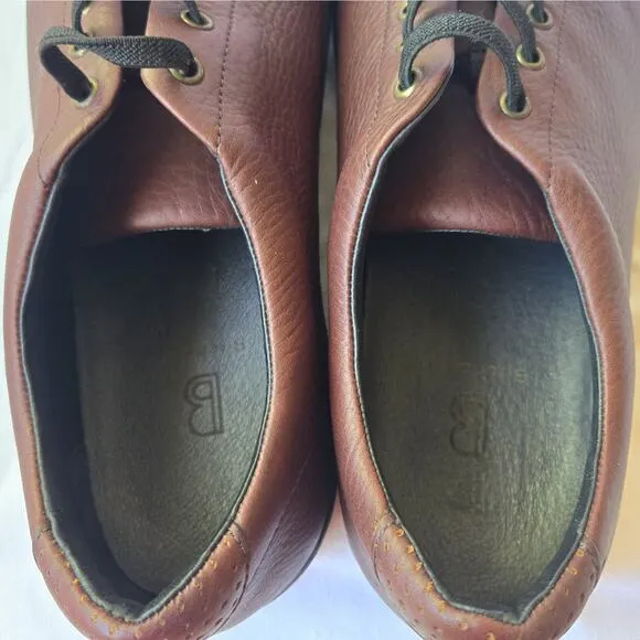 Birchbury Bramford Men's Minimalist Leather Sneakers Shoes Brown Size 12