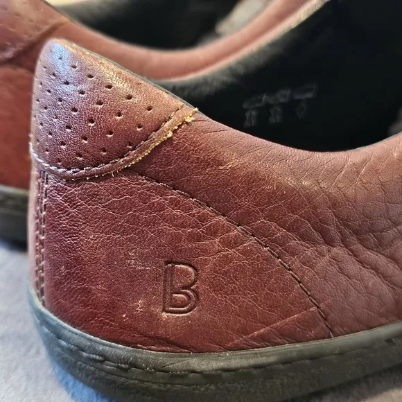 Birchbury Bramfords Men's Brown Leather Shoes Slip On Stretch Laces Size US 11