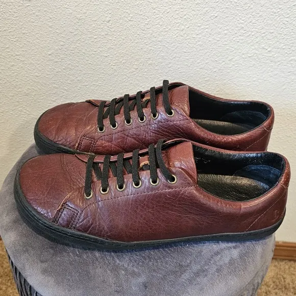 Birchbury Bramfords Men's Brown Leather Shoes Slip On Stretch Laces Size US 11