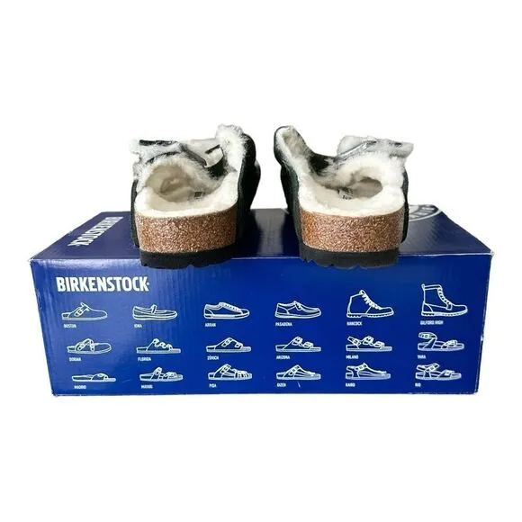 Birkenstock Arizona Shearling  Faux Fur Mountain View Green Women 6 Men 4 Narrow