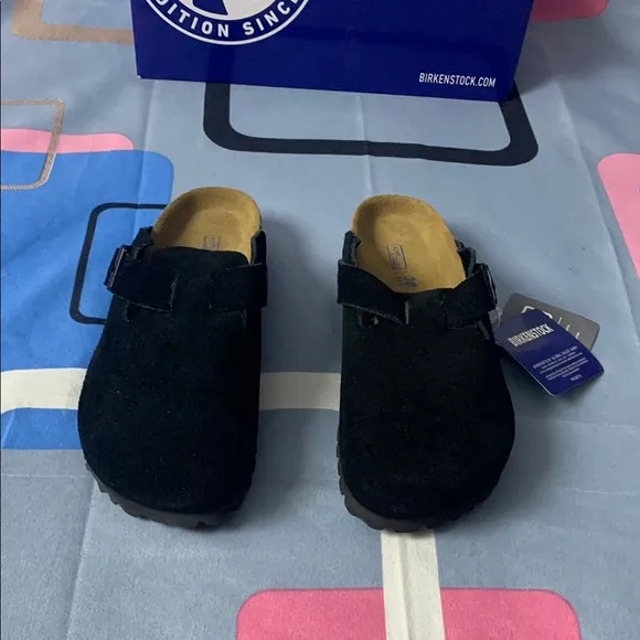 Birkenstock Boston Black Mules Comfortable Clogs Narrow