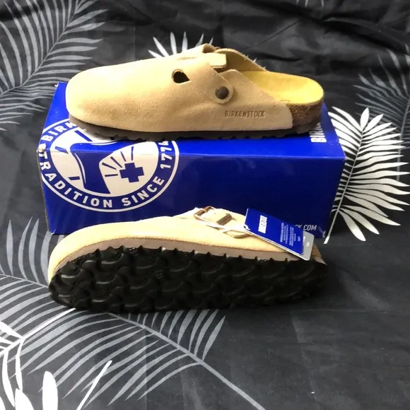 Birkenstock Boston 🌟Cream 🌟Mules Comfortable Slip-On Clogs Narrow