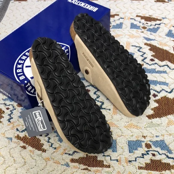 Birkenstock Boston 🧘‍♀️Cream Narrow 🧘‍♀️Mules Comfortable Slip-On Clogs