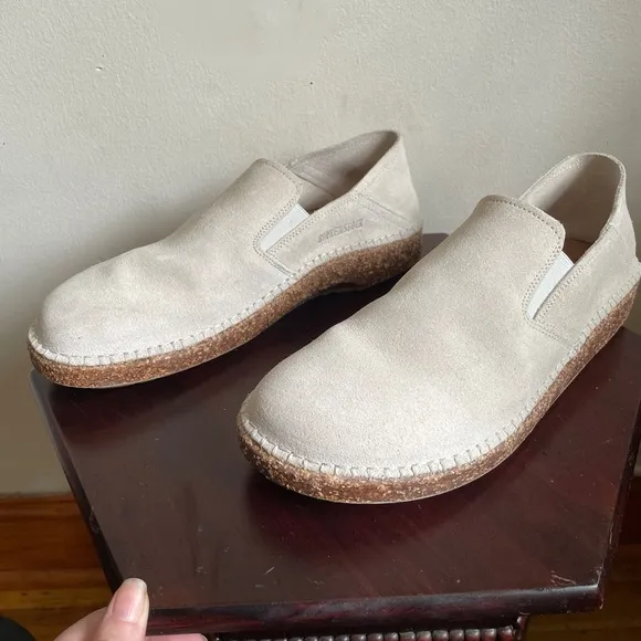 Birkenstock Callan Suede Leather Shoes Antique  White Narrow EU 43/US M9 W11