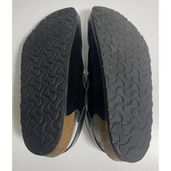 Birkenstock London Black Leather Shoes Minimalist Comfort Buckle Size 40 L9 M7
