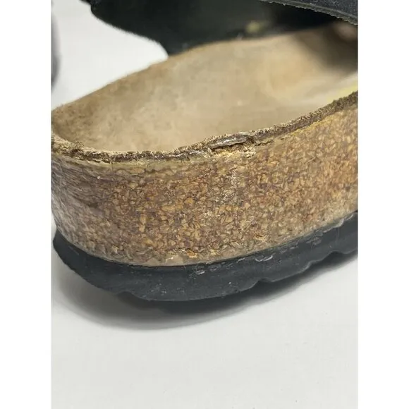 Birkenstock London Black Leather Shoes Minimalist Comfort Buckle Size 40 L9 M7
