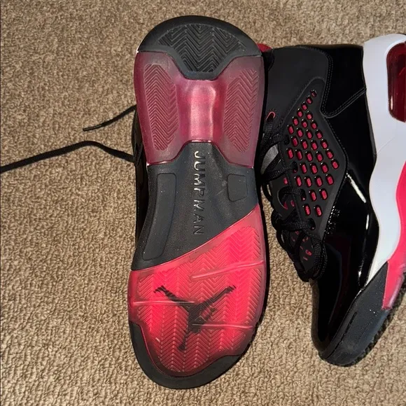 Black and Red Air Jordans Men; Size 10.5