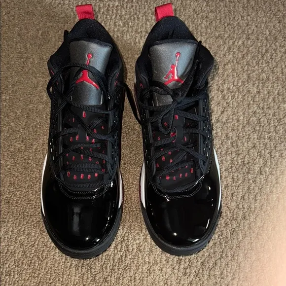 Black and Red Air Jordans Men; Size 10.5