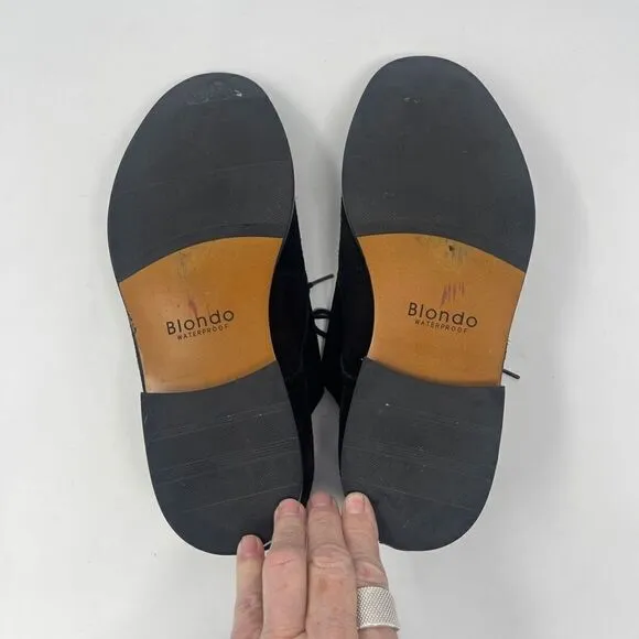 Blondo Men's Black Suede Kenny Plain Toe Derby Shoes Size 11M