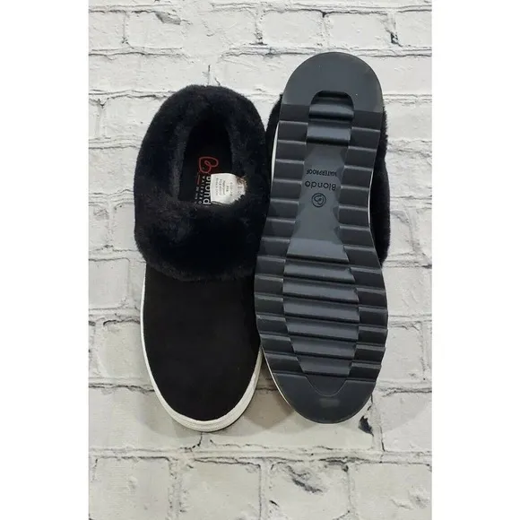 Blondo Waterproof Slip On Shoes Fur Lined Black WOMENS SIZE 6.5 M