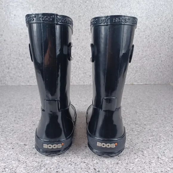 BOGS Black Waterproof Boots Kids Rainboot Shoes