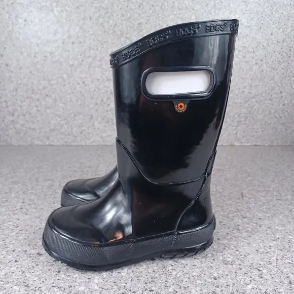 BOGS Black Waterproof Boots Kids Rainboot Shoes