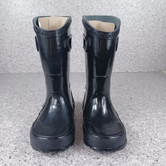 BOGS Black Waterproof Boots Kids Rainboot Shoes