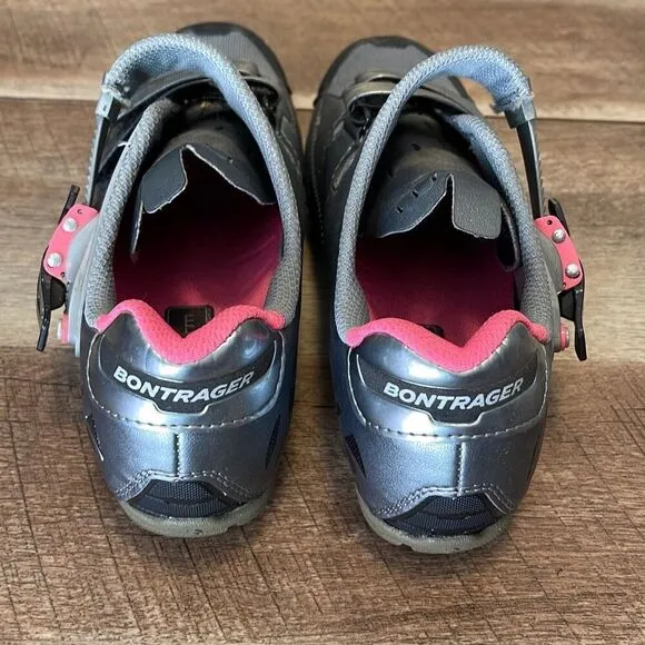 Bontrager Womens Evoke DLX Road Mountain Cycling Spin Shoes &amp; Clips Gray Size 7.