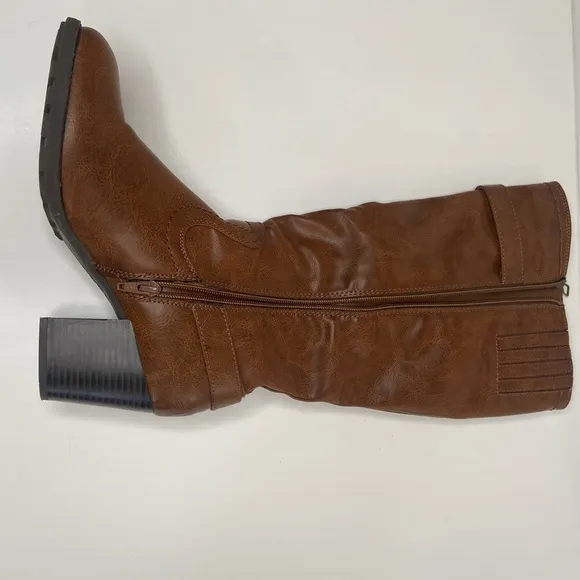 Boots Brown Knee High Womens White Mountain Dover Harness Cognac Size 10