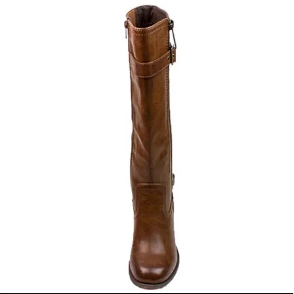 Boots Brown Knee High Womens White Mountain Dover Harness Cognac Size 10