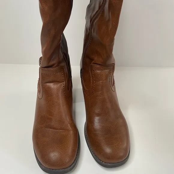 Boots Brown Knee High Womens White Mountain Dover Harness Cognac Size 10