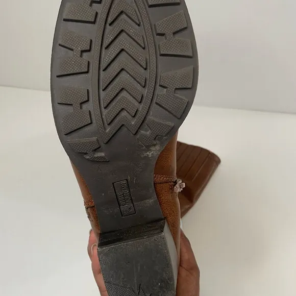 Boots Brown Knee High Womens White Mountain Dover Harness Cognac Size 10