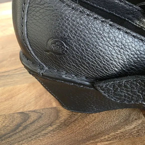 Born Black Leather Wedge Mary Jane Shoes Size Women's 7