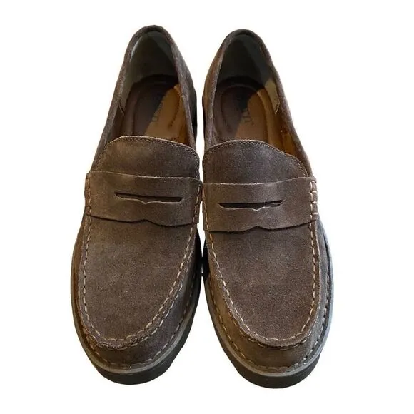 Born Carrera Suede Loafer Brown Platform 10M