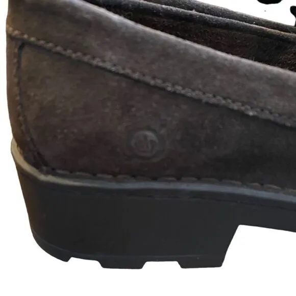 Born Carrera Suede Loafer Brown Platform 10M