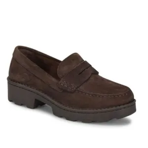 Born Carrera Suede Loafer Brown Platform 10M