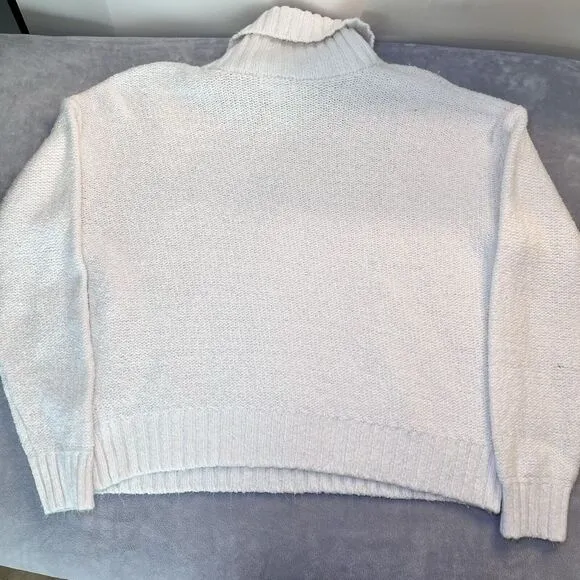 BP Nordstrom Lot 2 Womens Sweaters Long Sleeve Turtleneck X Small Cream Wine Red