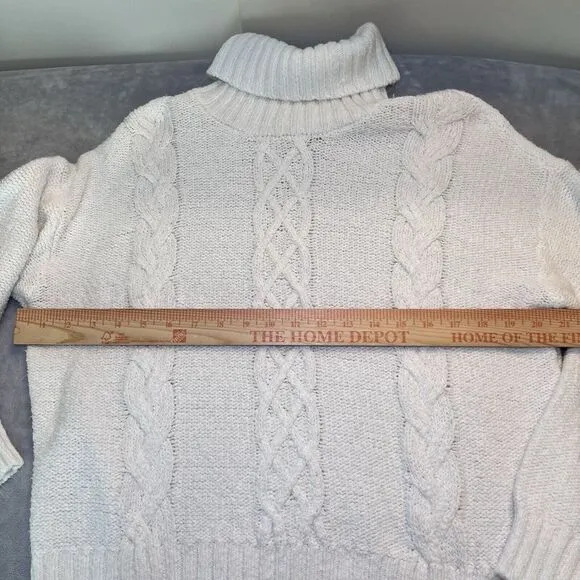 BP Nordstrom Lot 2 Womens Sweaters Long Sleeve Turtleneck X Small Cream Wine Red