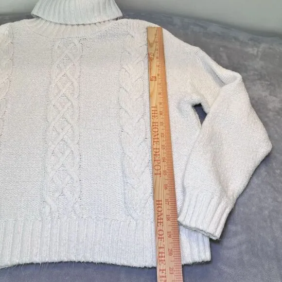BP Nordstrom Lot 2 Womens Sweaters Long Sleeve Turtleneck X Small Cream Wine Red