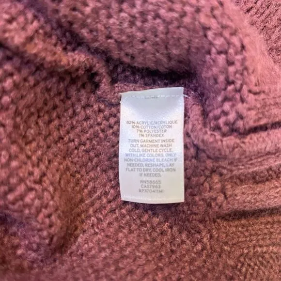 BP Nordstrom Lot 2 Womens Sweaters Long Sleeve Turtleneck X Small Cream Wine Red