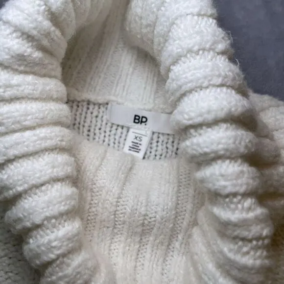 BP Nordstrom Lot 2 Womens Sweaters Long Sleeve Turtleneck X Small Cream Wine Red