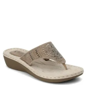 BRAND NEW CLIFFS BY WHITE MOUNTAIN  WOMENS CIENNA DEMI WEDGE  THONG THONG SANDAL