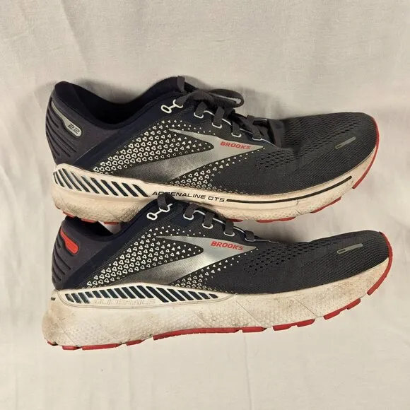 Brooks Adrenaline GTS 22 Mens 10W Supportive Running Athletic Shoes Gray/Red