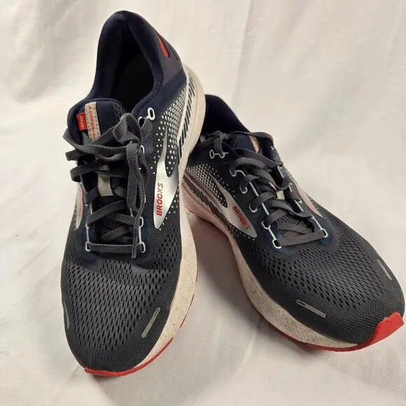 Brooks Adrenaline GTS 22 Mens 10W Supportive Running Athletic Shoes Gray/Red